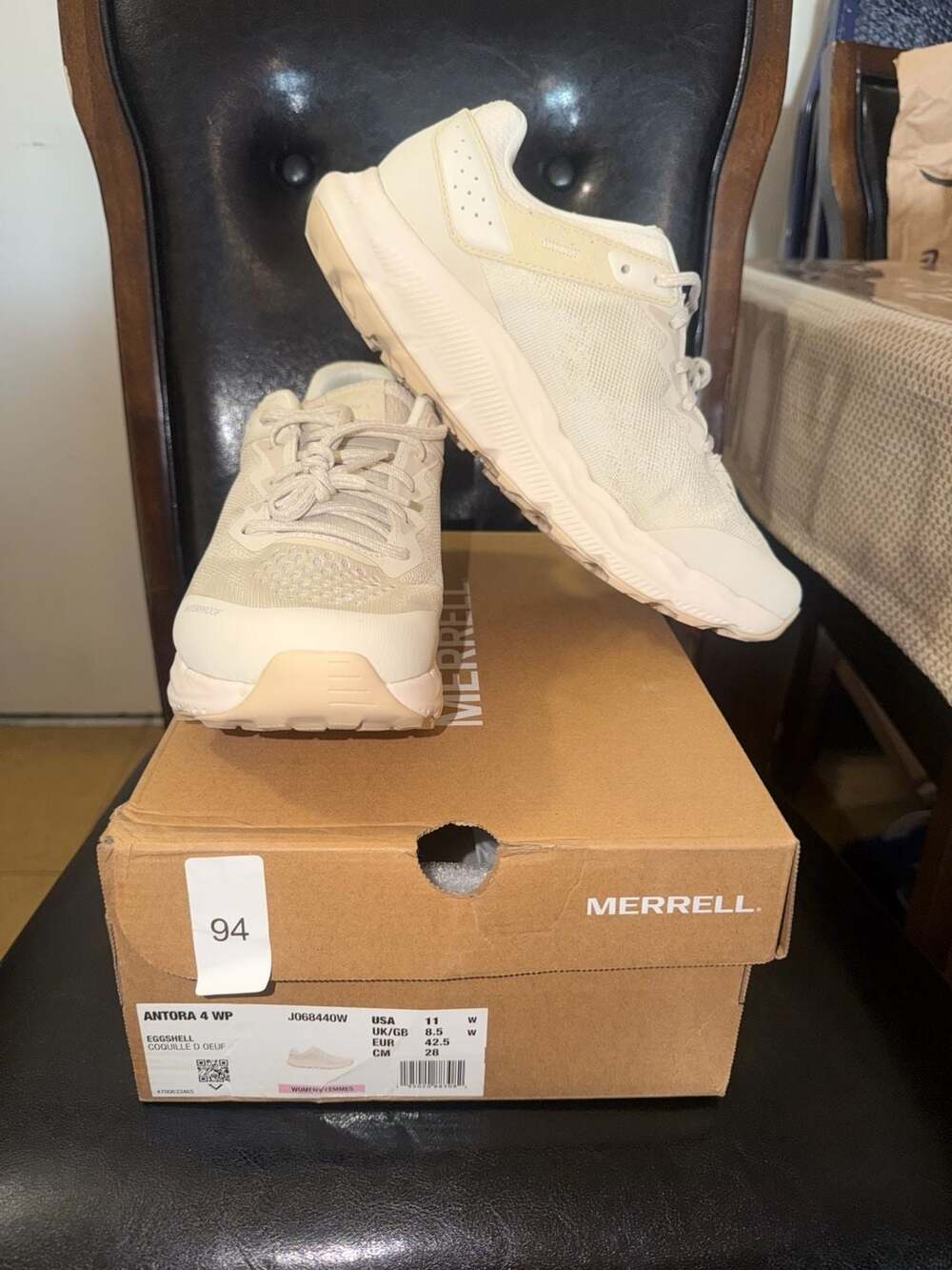 Merrell Women's Antora 4 Waterproof Trail Running Shoes in Eggshell
